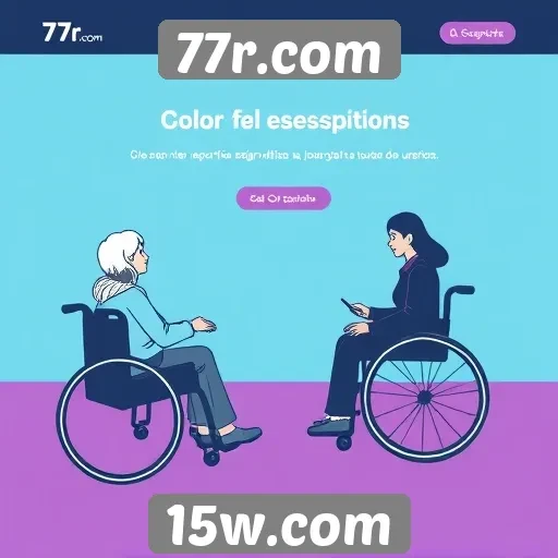 Acessibilidade e design do site 77r.com são destacados
